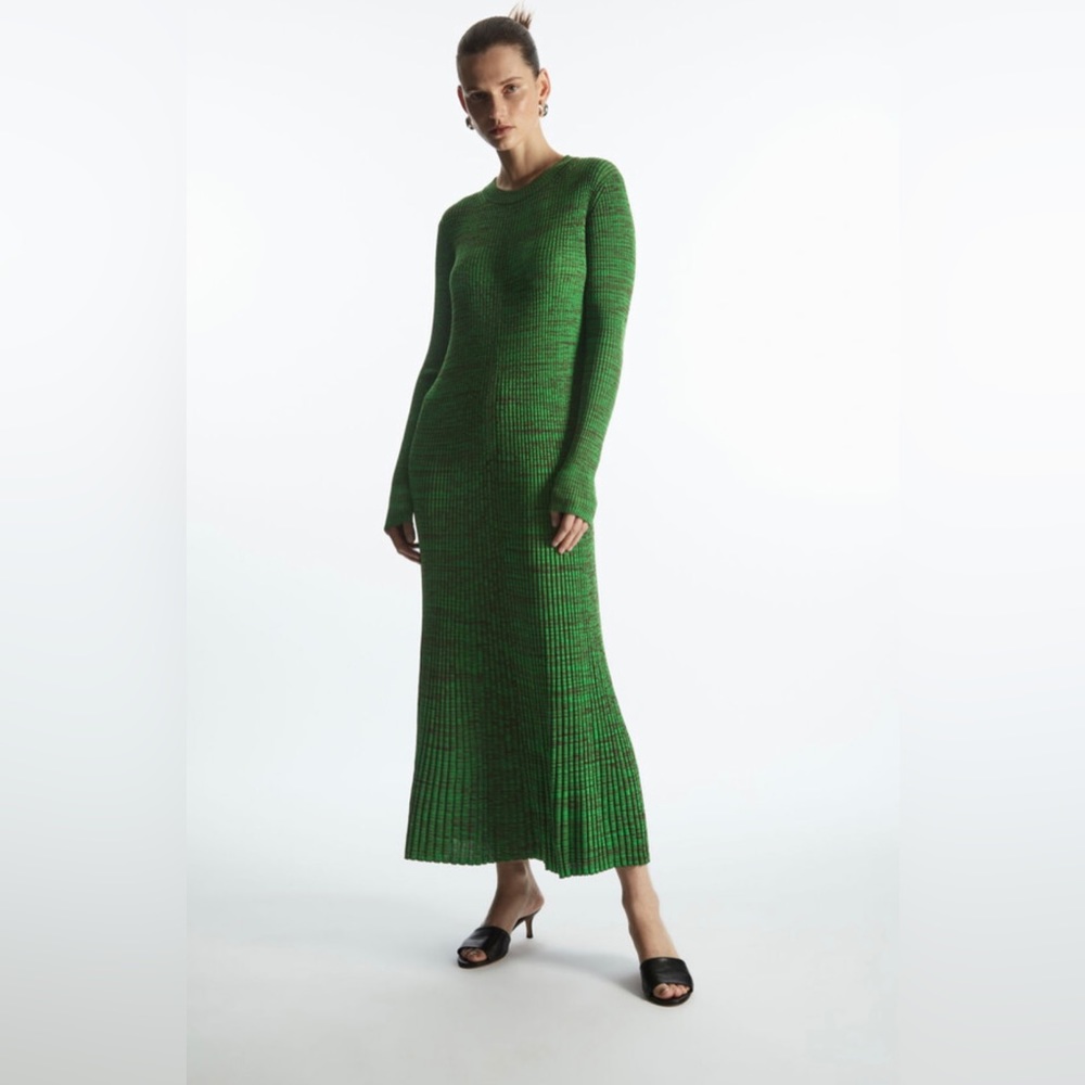 Size small ribbed knit midi dress from COS.